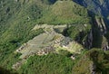 Amazing aerial view of the famous Machu Picchu Incas citadel as seen from Huayna Picchu mountain, Cusco Region, Peru Royalty Free Stock Photo