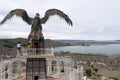 Aerial View of Lake Titicaca as Seen from Condor Hill Viewpoint or Mirador de Kuntur Wasi, Puno, Peru, S