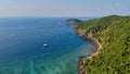 Amazing aerial view of Loh Lana Bay in Phi Phi Don, Thailand Royalty Free Stock Photo