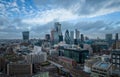 Amazing aerial view over the City of London with its iconic buildings - LONDON, UK - DECEMBER 20, 2022 Royalty Free Stock Photo