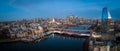 Amazing aerial view over the City of London with its iconic buildings - LONDON, UK - DECEMBER 20, 2022 Royalty Free Stock Photo