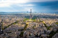 Amazing aerial view over Paris France - CITY OF PARIS, FRANCE - SEPTEMBER 4. 2023