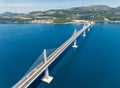 Amazing aerial view of the Peljesac bridge