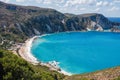 Amazing aerial view of Petani Beach on the Kefalonia Island, Greece Royalty Free Stock Photo