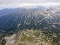 Aerial view of Pirin Mountain near Vihren Peak, Bulgaria