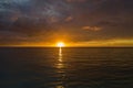 Amazing aerial view of a sunset somewhere in Caribbean