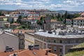 Amazing aerial view to Trieste city. Group of buildings view from fortress. Beautiful sunny day