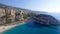 Amazing aerial view of Tropea Beach in Calabria, Italy