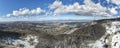 Aerial Winter view of Vitosha Mountain and city of Sofia, Bulgaria Royalty Free Stock Photo