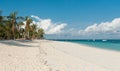 Amazing african beach with palms and horizon on the background