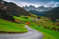 Majestic alpine autumn landscape with spectacular mountains, Dolomites, Italy