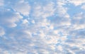 Amazing Altocumulus Clouds Lined Up on Sunny Sky Royalty Free Stock Photo