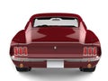 Amazing American vintage muscle car - cherry red - back view Royalty Free Stock Photo