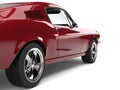 Amazing American vintage muscle car - cherry red - rear wheel closeup shot Royalty Free Stock Photo
