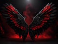 Black Red Angel Wings Backdrop Beautiful Photography Template Design - ai generated