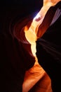 Amazing angle view of sandstone formations, Lower Antelope Canyon, Page