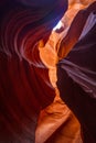 Amazing angle view of sandstone formations, Lower Antelope Canyon, Page