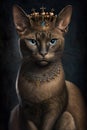 Amazing Animals, Fantastic Beasts, Cat King. Backdrop CG Background Generated AI