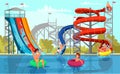 Amazing aqua park for adult and kid recreation