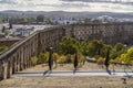 Amazing aqueduct located in the heart of Elvas, Alentejo, Portugal Royalty Free Stock Photo