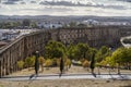 Amazing aqueduct located in the heart of Elvas, Alentejo, Portugal Royalty Free Stock Photo