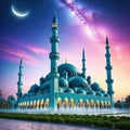 amazing architecture design of muslim mosque ramadan concept