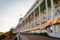 The amazing architecture of the Grand Hotel on Mackinac Island during the evening hours Royalty Free Stock Photo