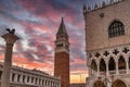 Amazing architecture of San Marco square in Venice at sunset, Italy Royalty Free Stock Photo