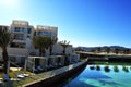 Amazing architecture on sunset at the river in Jordan