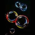Amazing art of bubbles with colorful reflection Royalty Free Stock Photo