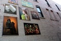 Potter`s Gallery with art from locals on brick alley walls, Jamestown, NY, summer, 2021