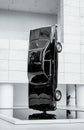 Amazing artwork of a museum of a car in vertical black color in black and white concept