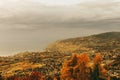 Amazing autumn landscape of Lavaux vineyards Royalty Free Stock Photo