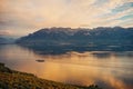 Amazing autumn landscape of Lavaux vineyards Royalty Free Stock Photo