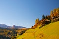 Amazing autumn landscape in the mountain village Royalty Free Stock Photo