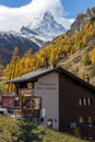 Amazing Autumn panorama to Zermatt Resort, Alps, Switzerland