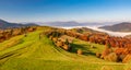 Colorful autumn scenery in the Carpathian mountains Royalty Free Stock Photo