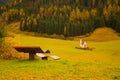 Amazing autumn view of Santa Maddalena village, South Tyrol, Dolomite Alps, Italy.