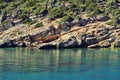 Amazing azure water of Aegean sea and rocks