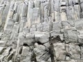 Amazing basalt rock structures at Endless Black Beach of Iceland