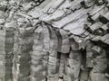 Amazing basalt rock structures at Endless Black Beach of Iceland