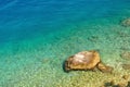 Amazing beach with big stone Royalty Free Stock Photo