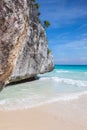 On the amazing beach in Mayan ruins in Tulum.Mexico Royalty Free Stock Photo