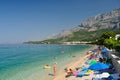 Amazing beach with people in Tucepi, Croatia Royalty Free Stock Photo
