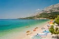 Amazing beach with people in Tucepi, Croatia Royalty Free Stock Photo