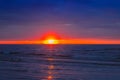 Amazing Beach Sunset with Beautiful Sky, Hawaii Royalty Free Stock Photo