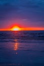 Amazing Beach Sunset with Beautiful Sky, Hawaii Royalty Free Stock Photo