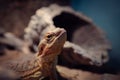 Bearded Dragon sitting in its terrarium Royalty Free Stock Photo