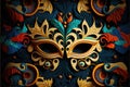 Amazing and beautiful carnival masks to use as background. Fun time. Generative AI