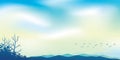 Amazing beautiful landscape vector background design, sky and mountains illustration